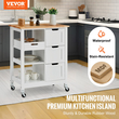 VEVOR Kitchen Island Cart Ντουλάπι αποθήκευσης σε τροχό με συρτάρι και ράφια