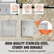 VEVOR BBQ Access Door, 355x508 mm Μονή Πόρτα Κουζίνας, Εξωτερική Πόρτα από Ανοξείδωτο Ατσάλι, Πόρτα με Χειρολαβή, Κατακόρυφη Πόρτα με Χερούλι, για BBQ Island, Ψητοπωλείο, Εξωτερικό ντουλάπι