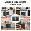 VEVOR BBQ Access Door, 762x533 mm Διπλή Πόρτα Εξωτερικής Κουζίνας, Πόρτα Ψυχρής Πλάτας Flush Mount, Επιτοίχια κατακόρυφη πόρτα με λαβές και αεραγωγούς, για BBQ Island, Ψητοπωλείο, Εξωτερικό ντουλάπι