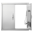 VEVOR BBQ Access Door, 610x610 mm Διπλή Πόρτα Εξωτερικής Κουζίνας, Πόρτα από ανοξείδωτο ατσάλι Flush Mount, Διπλό τοίχωμα Κάθετη Πόρτα με χερούλια και γάντζους, για BBQ Island, Ψητοπωλείο, Εξωτερικό ντουλάπι