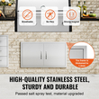 VEVOR BBQ Access Door, 863x482 mm Διπλή Πόρτα Εξωτερικής Κουζίνας, Πόρτα από ανοξείδωτο ατσάλι Flush Mount, Επιτοίχια Κατακόρυφη Πόρτα με χερούλια, για BBQ Island, Ψητοπωλείο, Εξωτερικό ντουλάπι