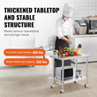 VEVOR Τραπέζι εργασίας Catering από ανοξείδωτο ατσάλι 36x24 ιντσών Επαγγελματικό τραπέζι εργασίας με 4 ρόδες Commercial Food Prep Πάγκος εργασίας με ευέλικτο ράφι προσαρμογής για τραπέζι προετοιμασίας κουζίνας