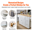 VEVOR Kitchen Island Cart με μασίφ ξύλινη κορυφή, 45,3&quot; πλάτος κινητά καρότσια με ντουλάπι αποθήκευσης, κυλιόμενο τραπέζι κουζίνας με σχάρα μπαχαρικών, σχάρα για πετσέτες, φύλλο και συρτάρι, φορητά νησιά σε ρόδες, λευκό