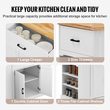 VEVOR Kitchen Island Cart Ντουλάπα αποθήκευσης Καρό σερβιρίσματος με συρτάρι &amp; ράφια