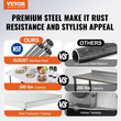 VEVOR Commercial τραπέζι εργασίας Σταθμός εργασίας 48x30 ιντσών Πτυσσόμενο Εμπορικό τραπέζι προετοιμασίας, διπλό ράφι από ανοξείδωτο ατσάλι πτυσσόμενο τραπέζι, τραπέζι εργασίας κουζίνας με φορτίο 772 λίβρες Silver Inox Steel Kitchen Island