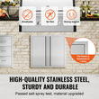 VEVOR BBQ Access Door, 660x610 mm Διπλή Πόρτα Εξωτερικής Κουζίνας, Πόρτα από ανοξείδωτο ατσάλι, Flush Mount Door, Wall Κατακόρυφη Πόρτα με Χειρολαβές, για BBQ Island, Ψητοπωλείο, Εξωτερικό ντουλάπι