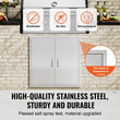 VEVOR BBQ Access Door, 790x790 mm Διπλή Πόρτα Εξωτερικής Κουζίνας, Πόρτα από ανοξείδωτο ατσάλι Flush Mount, Επιτοίχια Κατακόρυφη Πόρτα με χερούλια, για BBQ Island, Ψητοπωλείο, Εξωτερικό ντουλάπι