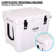 Φορητό ψυγείο VEVOR Insulated, 45 qt, Χωράει 45 δοχεία, Σκληρός ψύκτης συγκράτησης πάγου με λαβή βαρέως τύπου, κουτί μεσημεριανού γεύματος πάγου για κάμπινγκ, παραλία, πικνίκ, ταξίδια, εξωτερικούς χώρους, διατηρεί τον πάγο έως και 6 ημέρες