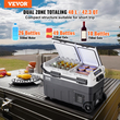 VEVOR Φορητός συμπιεστής ψυγείου αυτοκινήτου 40 L Dual Zone για Αυτοκίνητο Σπίτι