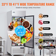 Επαγγελματικό Ψυγείο VEVOR 20,12 Cu.ft, Reach In όρθιο Ψυγείο μονή πόρτα, αυτόματη απόψυξη ανοξείδωτο ψυγείο με 3 ράφια, έλεγχο θερμοκρασίας 28,4 έως 46,4 ° F και 4 τροχούς