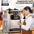 Εμπορική παγωτομηχανή VEVOR, απόδοση 22-30L/H, Μηχάνημα σερβιρίσματος πάγκου 2350W με χοάνη 2x6L Κυλίνδρου LCD πάνελ 2L Συναγερμός έλλειψης φουσκώματος, Frozen Yogurt Maker για σνακ μπαρ εστιατορίου, ασημί