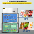 VEVOR Commercial Reach-in Ψυγείο, 4 πόρτες όρθια ψυγείο ποτών, 27,5 Cu.Ft Side by Side, Ψυγεία εμπόρων από ανοξείδωτο χάλυβα, Ψυγείο Business Food για σνακ και ποτά, Ασημί