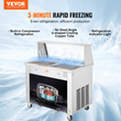 VEVOR Fried Ice Cream Roll Machine Rolled Ice Cream Maker 13,8x13,8 ιντσών 2 τηγάνια