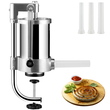 VEVOR Sausage Stuffer, χωρητικότητας 2,5LBS/1,5L, 304 Inox Vertical Sausage Stuff, Μηχάνημα πλήρωσης λουκάνικων με 3 σωλήνες γέμισης, βάση αναρρόφησης και χειροκίνητη μανιβέλα για οικιακή ή εμπορική χρήση