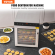 VEVOR 10 Trays Μηχάνημα αφυδάτωσης τροφίμων από ανοξείδωτο ατσάλι 800W Jerky Fruit Drying