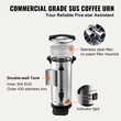VEVOR Commercial Coffee Urn, 110 φλιτζάνια από ανοξείδωτο χάλυβα, μεγάλος διανομέας καφέ, 1500W 110V ηλεκτρική καφετιέρα για γρήγορη παρασκευή, δοχείο ζεστού νερού με αποσπώμενο καλώδιο ρεύματος για εύκολο καθάρισμα, ασημί