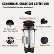 VEVOR Commercial Coffee Urn 50 Cup Dispenser Coffee Dispenser Fast Brew από ανοξείδωτο χάλυβα