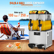 VEVOR Εμπορική μηχανή Slushy, 2 x 12L / 3,2 Gal διπλό μπολ, 48 φλιτζάνια εξόδου, 220V 950W από ανοξείδωτο χάλυβα Μαργαρίτα Smoothie παγωμένο ποτό Maker, μηχανή Slushie για πάρτι Cafe Restaurant Bars Οικιακή χρήση