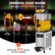 VEVOR Commercial Slushy Machine, 12L / 3,2 Gal Single Bowl, 24 Cup Output, 220V 550W Stainless Steel Margarita Smoothie Frozen Drink Maker, Slushie Machine για πάρτι καφέ Εστιατόρια Μπαρ Οικιακή χρήση