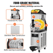 VEVOR Commercial Slushy Machine, 12L / 3,2 Gal Single Bowl, 24 Cup Output, 220V 550W Stainless Steel Margarita Smoothie Frozen Drink Maker, Slushie Machine για πάρτι καφέ Εστιατόρια Μπαρ Οικιακή χρήση