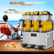 VEVOR Εμπορική μηχανή Slushy, 3 x 12L / 3,2 Gal τριπλό μπολ, 72 φλιτζάνια εξόδου, 220V 1300W από ανοξείδωτο χάλυβα Μαργαρίτα Smoothie παγωμένο ποτό Maker, Slushie μηχανή για πάρτι Cafe Restaurant Bar Οικιακή χρήση