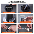 VEVOR Kegerator Tower Kit, Dual Taps Beer Conversion Kit, Ανοξείδωτος ατσάλι Keg Beer Tower Dispenser με ρυθμιστή διπλού διαμετρήματος W21.8 &amp; S-System Keg Coupler for Party Home