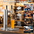 VEVOR Kegerator Tower Kit, Dual Taps Beer Conversion Kit, Ανοξείδωτος ατσάλι Keg Beer Tower Dispenser με ρυθμιστή διπλού μετρητή W21.8 &amp; S-System βαρελίσκο, δίσκος σταγόνας μπύρας για Party Home