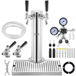 VEVOR Kegerator Tower Kit, Dual Taps Beer Conversion Kit, Ανοξείδωτος ατσάλι Keg Beer Tower Dispenser με ρυθμιστή διπλού μετρητή W21.8 &amp; S-System βαρελίσκο, δίσκος σταγόνας μπύρας για Party Home