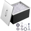 VEVOR Drop in Ice Chest, 20&quot;L x 14&quot;W x 12&quot;H Ψύκτη από ανοξείδωτο ατσάλι, Επαγγελματικός Κάδος πάγου με κάλυμμα, 40 qt Ice Bar εξωτερικής κουζίνας, σωλήνας αποστράγγισης και βύσμα αποστράγγισης, για Cold Wine Beer