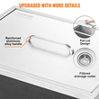 VEVOR Drop in Ice Chest, 21&quot;L x 17&quot;Π x 18&quot;H Ψύκτη από ανοξείδωτο ατσάλι, Επαγγελματικός Κάδος πάγου με Κάλυμμα, 40 qt εξωτερικής κουζίνας Ice Bar, σωλήνας αποστράγγισης και βύσμα αποστράγγισης, για Cold Wine Beer