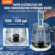 Κύπελλο νερού VEVOR Hydrogen, 400 ml / 14,1 oz Γεννήτρια υδρογόνου, Φορητή μηχανή ιονιστή νερού υδρογόνου τεχνολογίας SPE με ασύρματη βάση φόρτισης, γυάλινο κύπελλο υγείας πλούσιο σε υδρογόνο