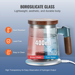 Κύπελλο νερού VEVOR Hydrogen, 400 ml / 14,1 oz Γεννήτρια υδρογόνου, Φορητή μηχανή ιονιστή νερού υδρογόνου τεχνολογίας SPE με ασύρματη βάση φόρτισης, γυάλινο κύπελλο υγείας πλούσιο σε υδρογόνο
