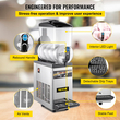 VEVOR Commercial Slushy Ice Machine, 1 x 15 L Commercial Slush Ice Machine 500 W 220 V Stainless Steel Slush Ice Machine Slush Machine 52 x 21 x 80 cm Slushy Maker Machine Machine Slush
