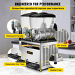 VEVOR Slush Frozen Drink Machine, 2x15L Tank Commercial Machine Margarita, 890W Stainless Steel Margarita Maker, Temperature Slush 25°F to 30°F Drink Maker, Ιδανικό για εστιατόρια Καφετέριες Μπαρ