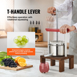 Πρέσα κρασιού VEVOR Fruit, 0,53 γαλόνι/2L, 2 βαρέλια από ανοξείδωτο χάλυβα, Χειροκίνητη συσκευή παρασκευής χυμών, μηλίτης Apple Grape Tincture Vegetables Honey Olive Oil Presing Making with T-Handle &amp; Stable Base for Kitchen, Home