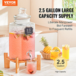 VEVOR Beverage Dispenser, 2,5 Gallon Dispenser για πάρτι, Glass Juice Dispenser with Stand, Inox Spigot, Iced Tea Juice Water Dispenser, για εστιατόρια, ξενοδοχεία, πάρτι