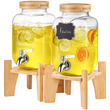 VEVOR Beverage Dispenser, 1 Gallon Dispenser για πάρτι, Glass Juice Dispenser with Stand, Inox Spigot, Iced Tea Juice Water Dispenser, για εστιατόρια, ξενοδοχεία, πάρτι
