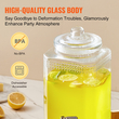 VEVOR Beverage Dispenser, 1,5 Gallon Dispenser για πάρτι, Glass Juice Dispenser with Stand, Stainless Steel Spigot, Iced Tea Juice Water Dispenser, για εστιατόρια, ξενοδοχεία, πάρτι