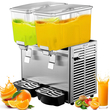 VEVOR Commercial Cold Beverage Dispenser Δοχεία ποτών από ανοξείδωτο χάλυβα Fruit Juice Beverage Dispenser 2 Tanks 6,4 Gallon Δοχείο παγωμένου τσαγιού εξοπλισμένο με ελεγκτή θερμοστάτη