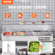 VEVOR Countertop Refrigerated Salad Pizza Prep Station 140 W Glass Guard CE