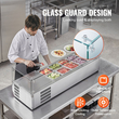 VEVOR Countertop Refrigerated Salad Pizza Prep Station 150 W Glass Guard CE