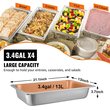 Επιτραπέζια τηγάνια ατμού VEVOR 4 Pack 20,9 x 12,8 x 3,9 ιντσών Βαθύ επιτραπέζιο τηγάνι ατμού πλήρους μεγέθους 13L Δοχείο φαγητού από ανοξείδωτο ατσάλι Δίσκος φούρνου ξενοδοχείου Τηγάνια φαγητού κατά της μαρμελάδας Επιτραπέζιο τηγάνι ατμού