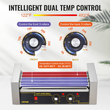 VEVOR Electric 12 Hot Dog 5 Roller Grill Cooker Machine Backsplash &amp; Shelf 1000W