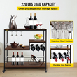 VEVOR Rustic Bar Cart, 3-Tier Industrial Bar Cart for Home, Bar Cart with Wine Rack &amp; Glassholds, 35,4 x 15,7 x 37,4 ιντσών Home Bar &amp; Carts σερβιρίσματος, Wine Cart on Wheels, Glass Bar Cart Καφέ
