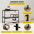 VEVOR Rustic Bar Cart, 3-Tier Industrial Bar Cart for Home, Bar Cart with Wine Rack &amp; Glassholds, 35,4 x 15,7 x 37,4 ιντσών Home Bar &amp; Carts σερβιρίσματος, Wine Cart on Wheels, Glass Bar Cart Καφέ