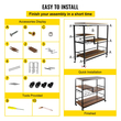 VEVOR Rustic Bar Cart, 3-Tier Industrial Bar Cart for Home, Bar Cart with Wine Rack &amp; Glassholds, 35,4 x 15,7 x 37,4 ιντσών Home Bar &amp; Carts σερβιρίσματος, Wine Cart on Wheels, Glass Bar Cart Καφέ