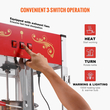 VEVOR Popcorn Popper Machine Countertop Popcorn Maker 1615W 16 Oz Red