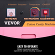VEVOR Εμπορική μηχανή ζαχαροπλαστικής Sugar Floss Maker 1000W για Party Pink