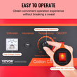 VEVOR Electric Cotton Candy Machine, 1000W Candy Floss Maker, Εμπορική μηχανή ζαχαροπλαστικής βαμβακιού με κάλυμμα, μπολ από ανοξείδωτο ατσάλι, σέσουλα ζάχαρης, συρτάρι, ιδανικό για γενέθλια παιδιά στο σπίτι, οικογενειακό πάρτι, κόκκινο
