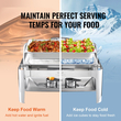 Πλήρες σετ μπουφέ για πιάτα VEVOR Roll Top Chafing, Τσάπα από ανοξείδωτο ατσάλι 8 Qt με τηγάνι πλήρους μεγέθους, Ορθογώνιος θερμαντήρας τροφοδοσίας με καπάκι, βάση τροφοδοσίας καυσίμου, για τουλάχιστον 8 άτομα